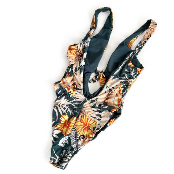 Bikini Lab One Piece Swimsuit XS X Small Tropical Print Floral Pattern - Picture 3 of 5